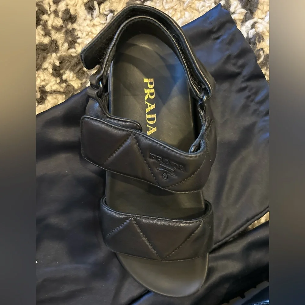 Prada padded leather sports sandals - Picture 4 of 16